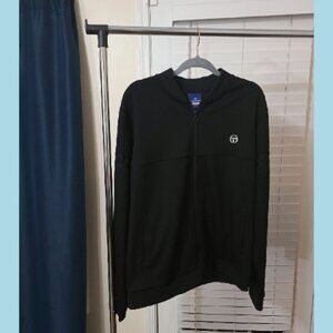 Men's NWT Sergio Tacchini Essential Orion Track Top- Black - BLACK / 2XL